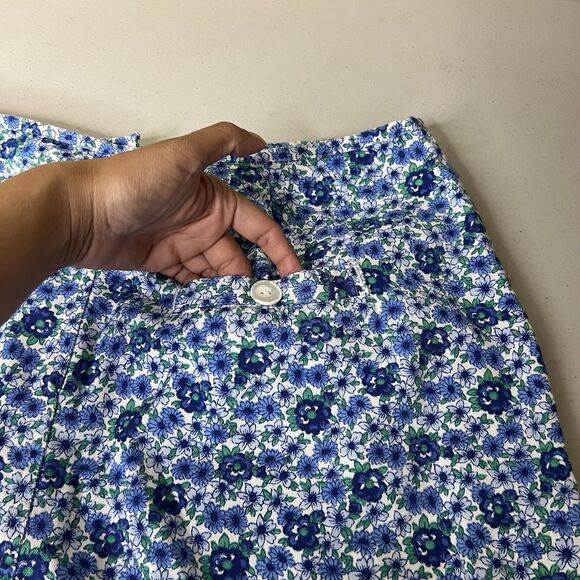 Vtg Basic Editions Womens Skort‎ Size 16 Blue Floral Cotton Built In Shorts Boho - Picture 9 of 10